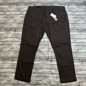 Men's JACHS New York Slim Fit Chino Pants 42x30 Dark Chocolate NWT